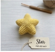 Handmade crochet star charm